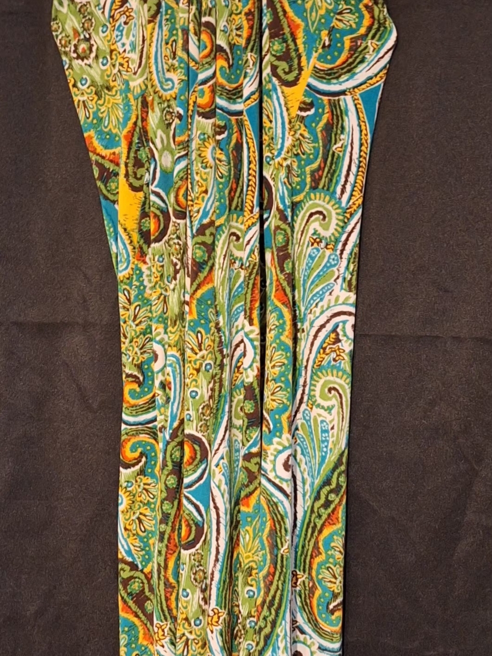 Teal & Green Paisley Print Maxi Skirt